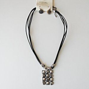 NEW Antique Silver Plated Beaded Necklace Set